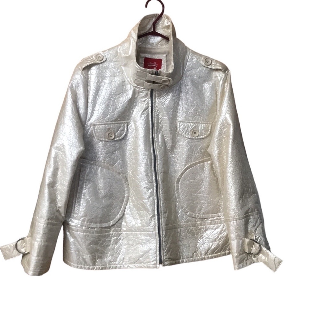 Ivory metallic spring Moto jacket